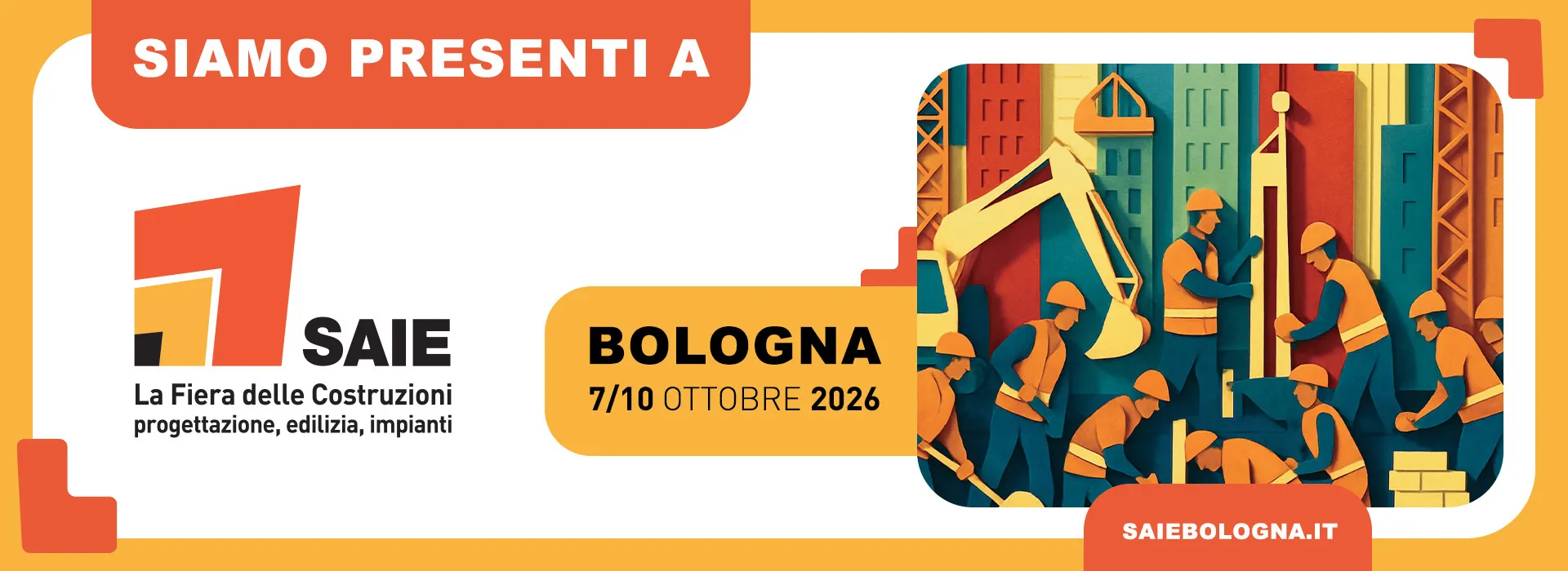 Siamo presenti a SAIE Bologna, 7-10 ottobre 2026